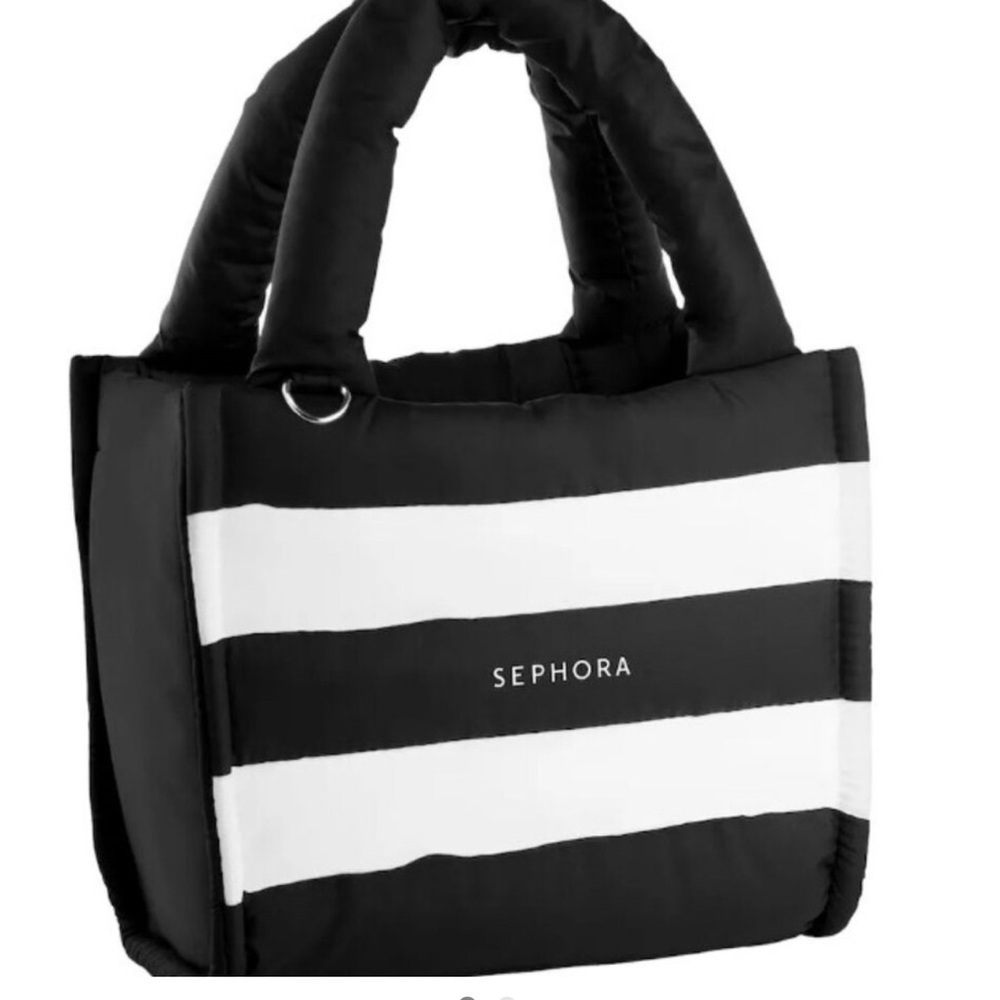 NWT 2025 SEPHORA Black & White Mini Puffy Tote🤍🖤